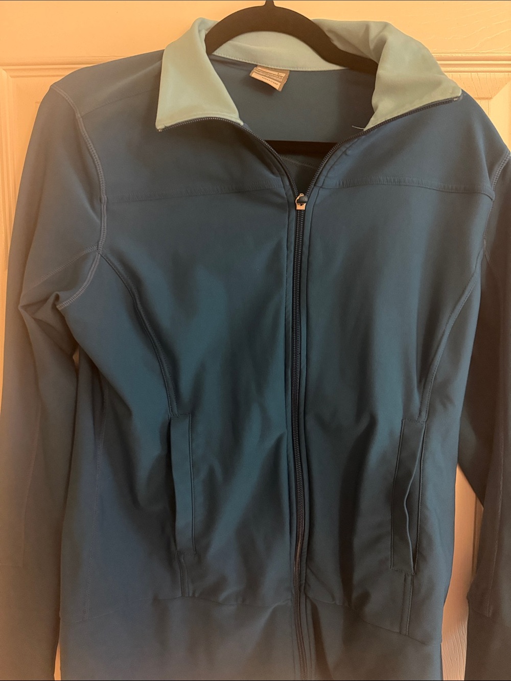 Nike Fit Dry L Teal Performance Full-Zip Jacket with Light Collar